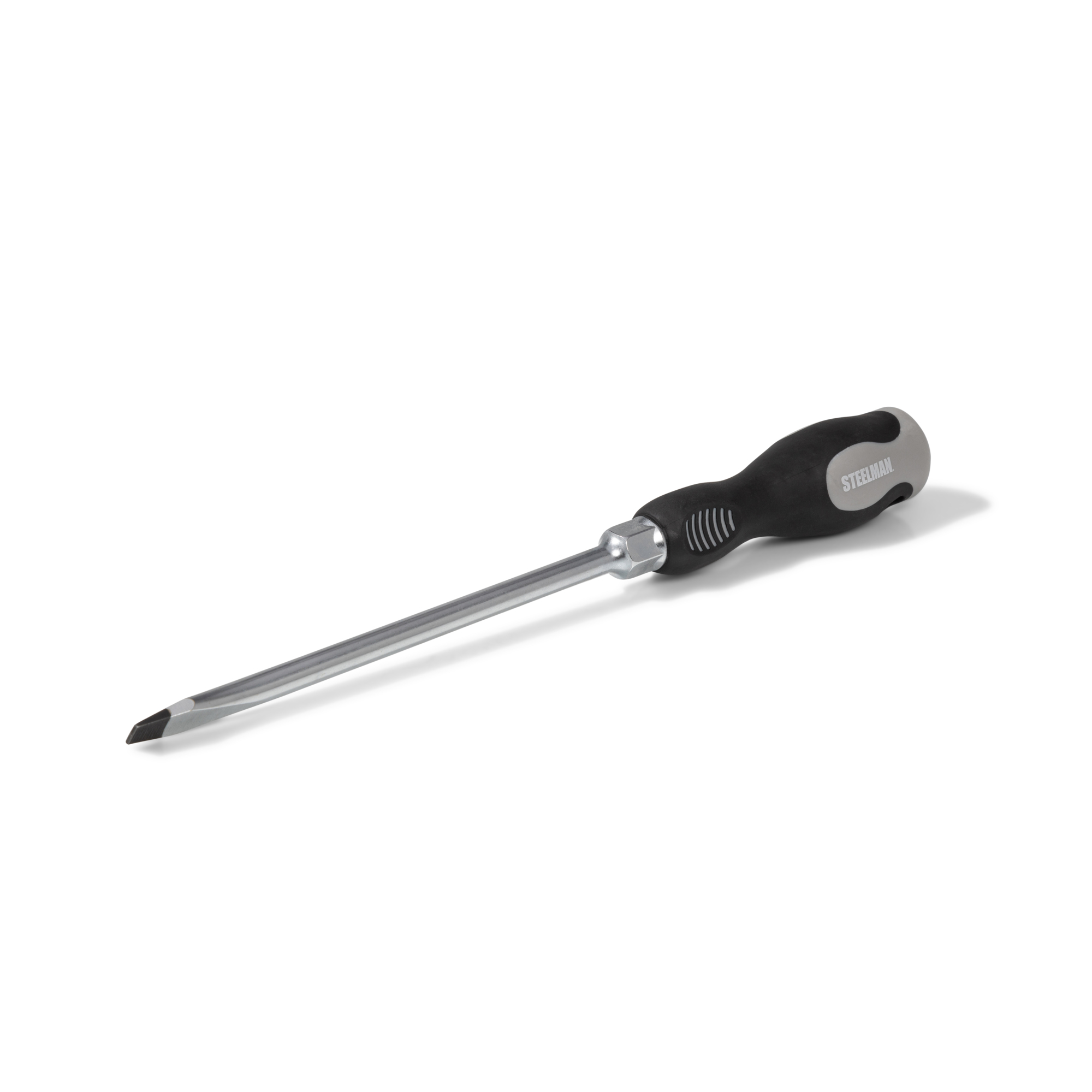 STEELMAN 3/8-Inch x 8-Inch Slotted Tip Screwdriver with Comfort Grip Handle and Hex Bolster, Model# 78461A